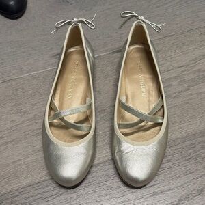 Stuart Weitzman Metallic Ballet Flats